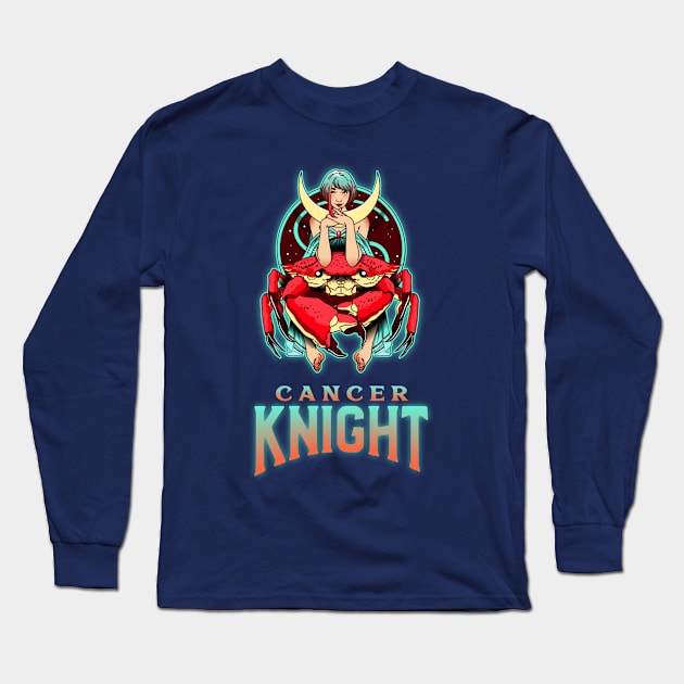 Zodiac Cancer Knight Long Sleeve T-Shirt by Tee-Short